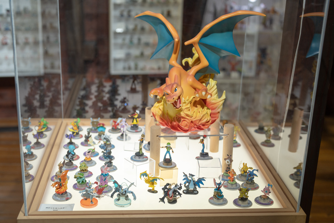 Pokemon Charizard and figure collection display case at Kaiyodo Hobby Museum Shimanto