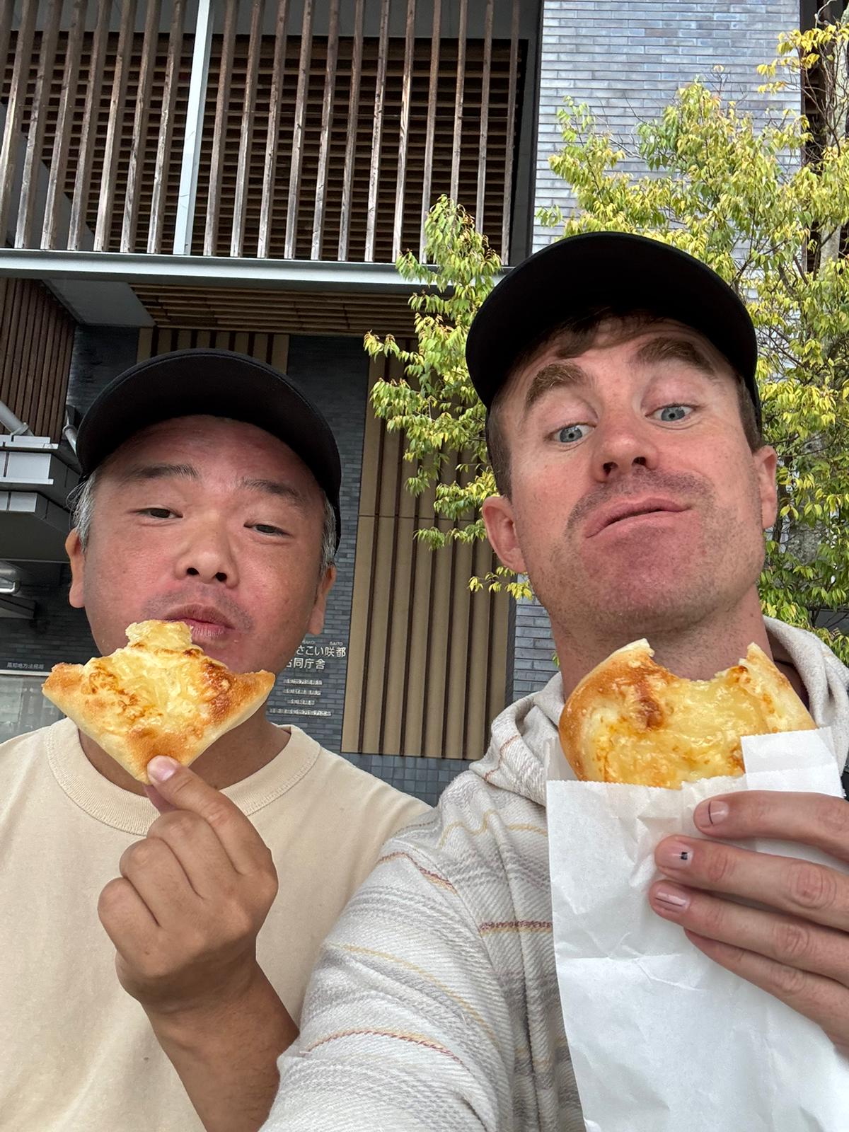 Sharing local food with guest