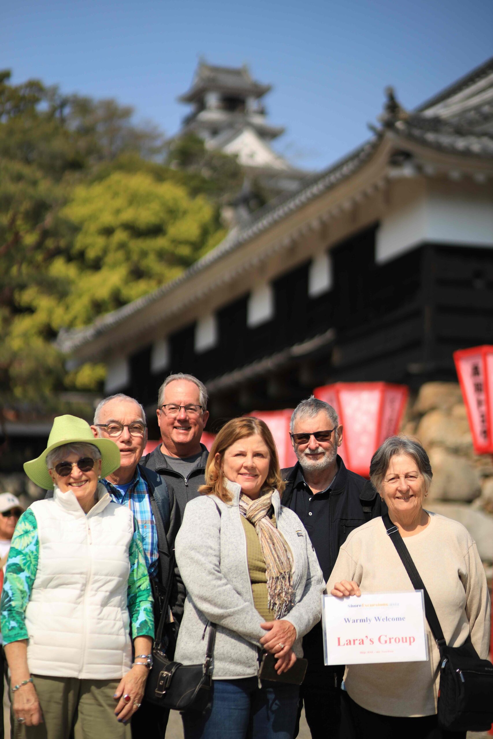Lara's Group arriving at Kochi Castle on a private shore excursion from cruise port