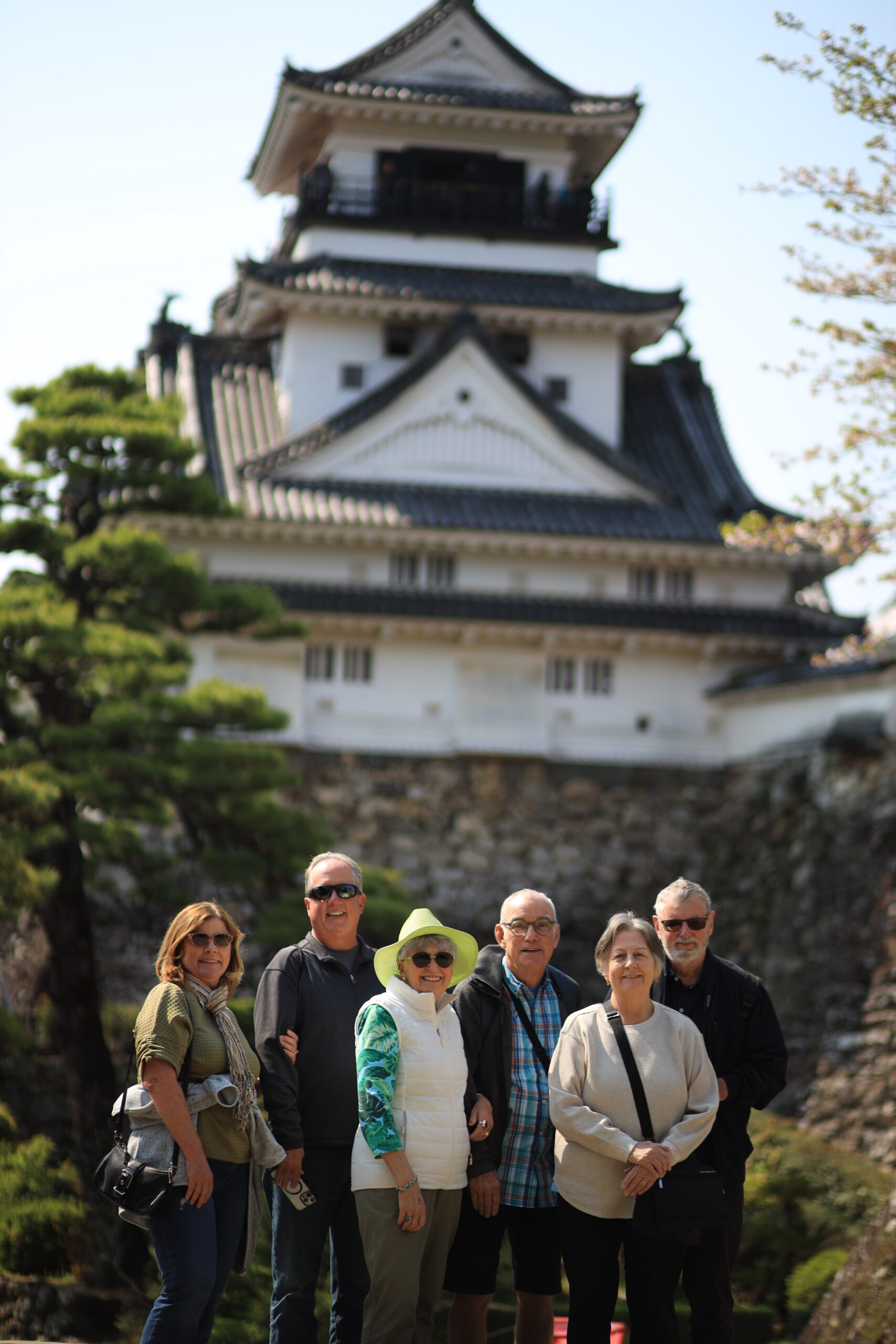 Group photo with Kochi Castle in background