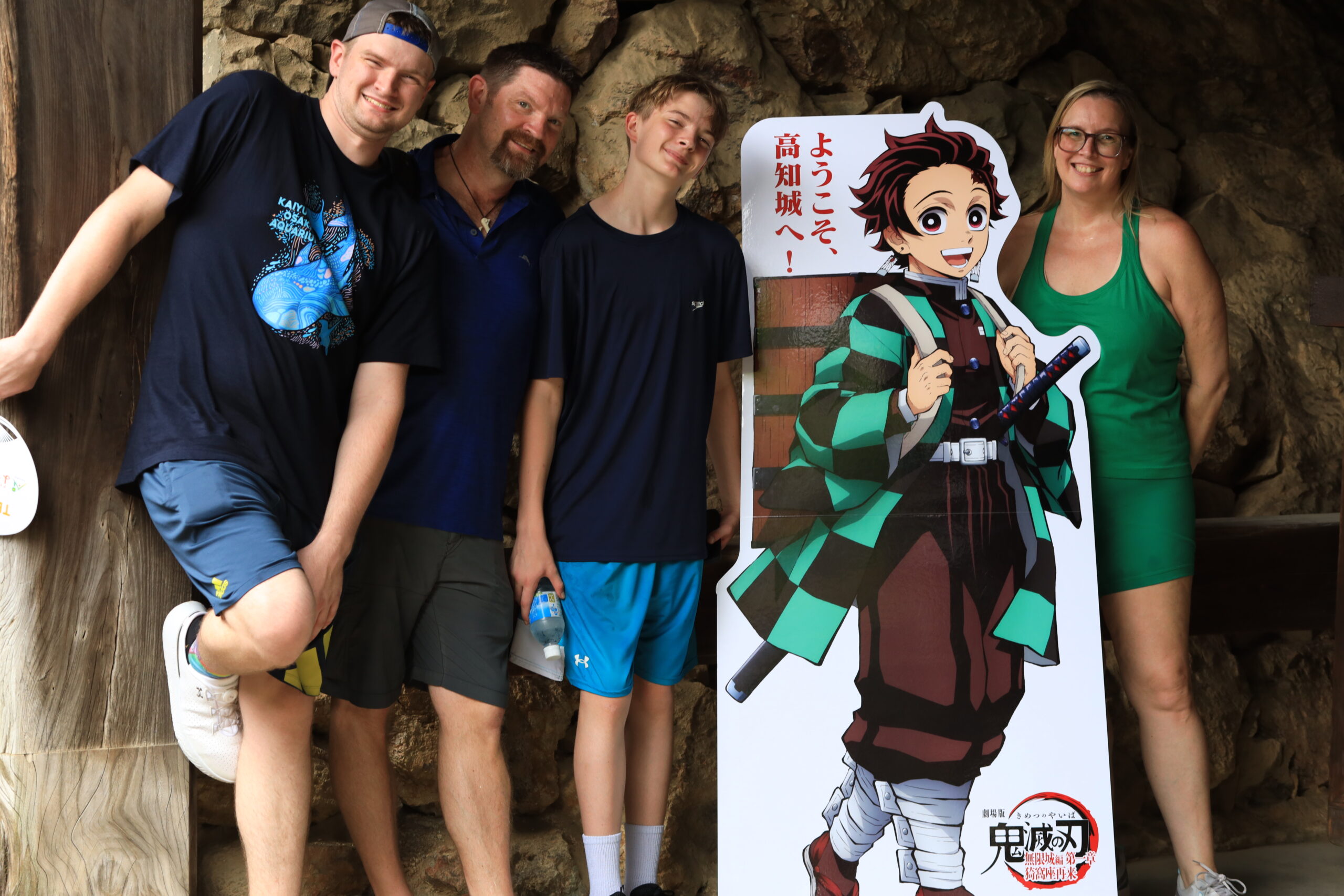 Family with Demon Slayer display