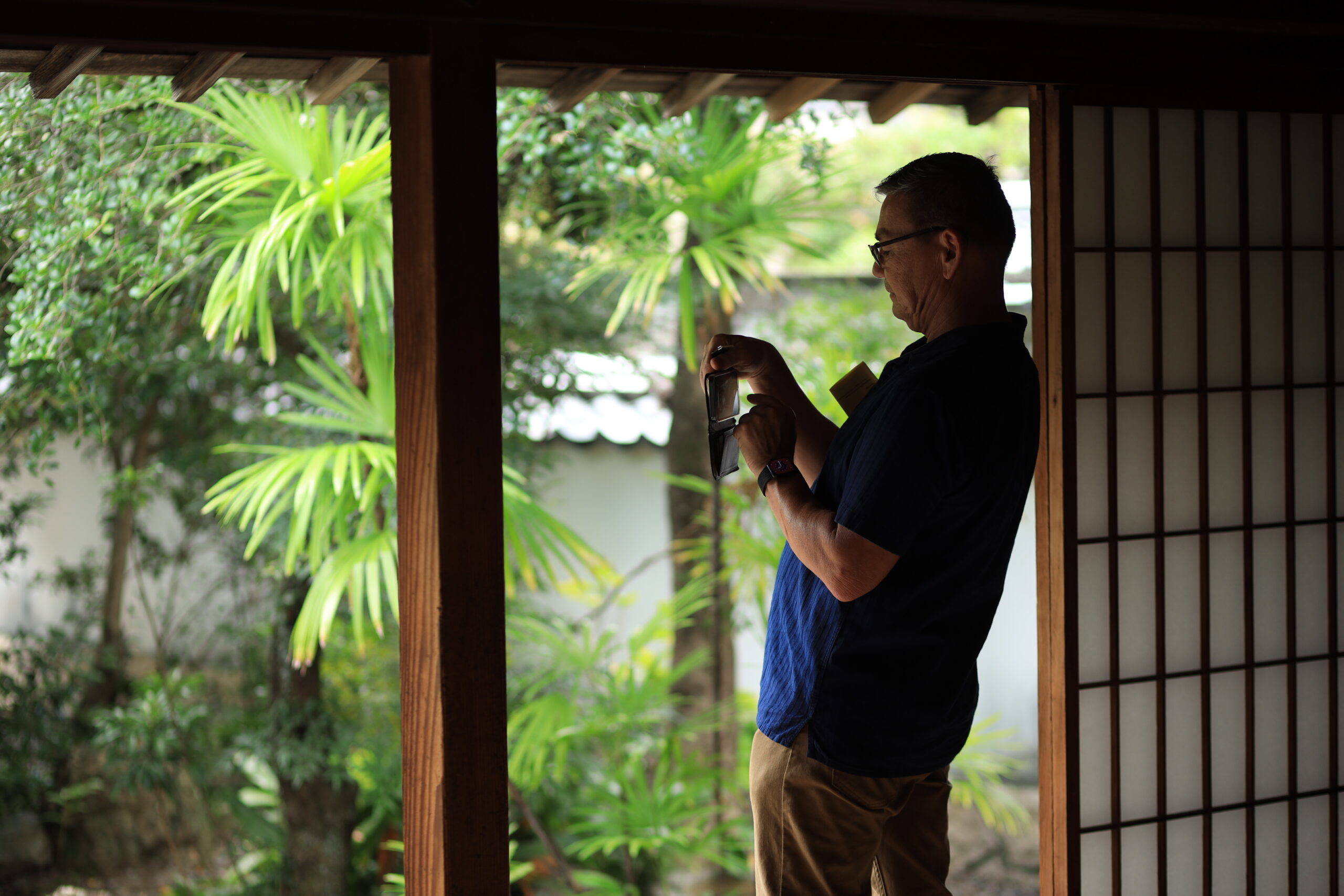 Exploring traditional Japanese garden at samurai residence