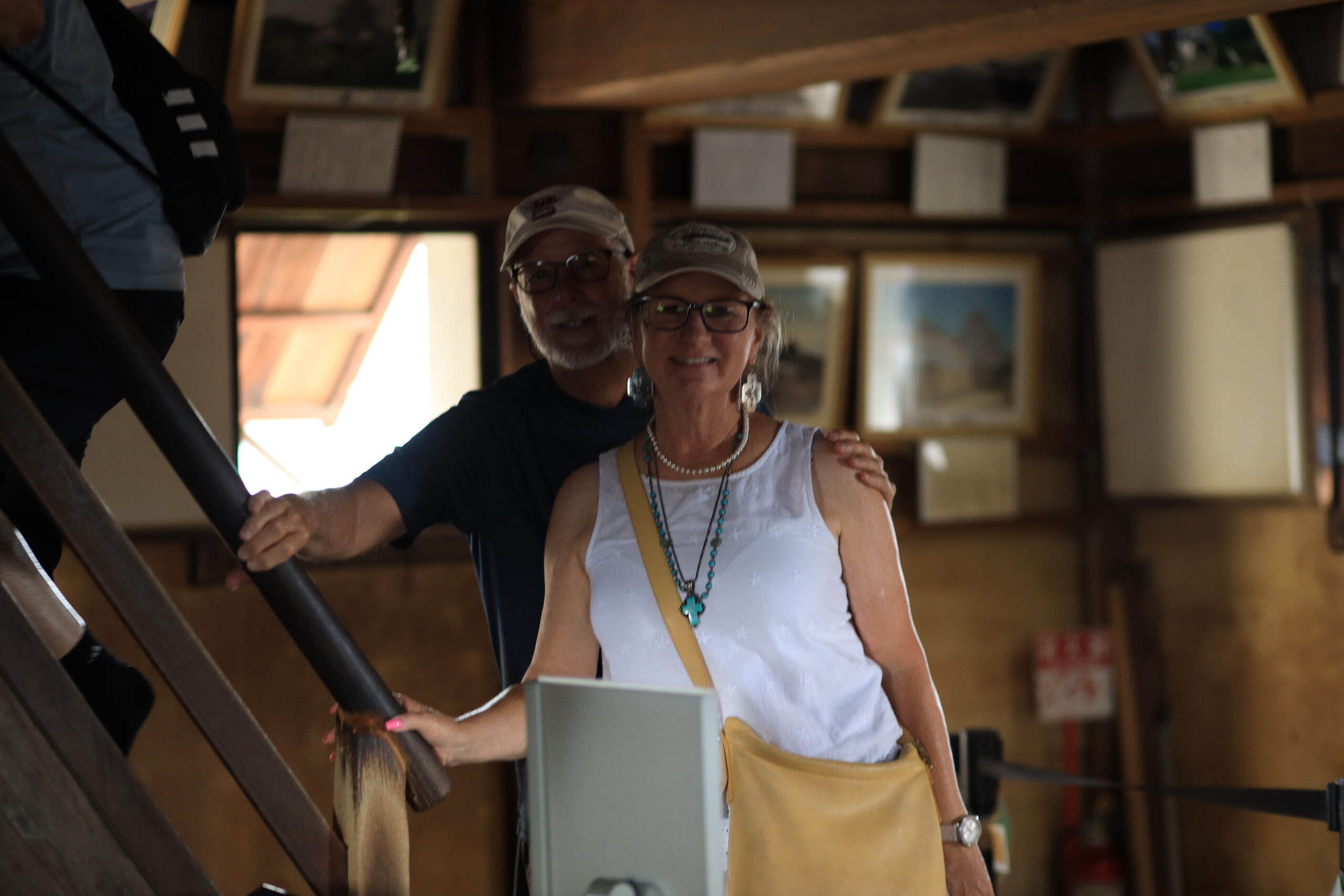 Guests inside Kochi Castle exploring wooden interior