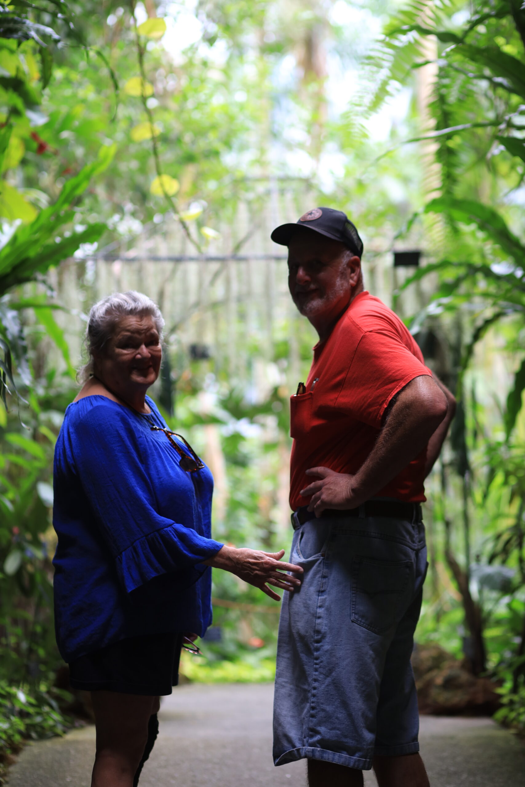 Couple in greenhouse