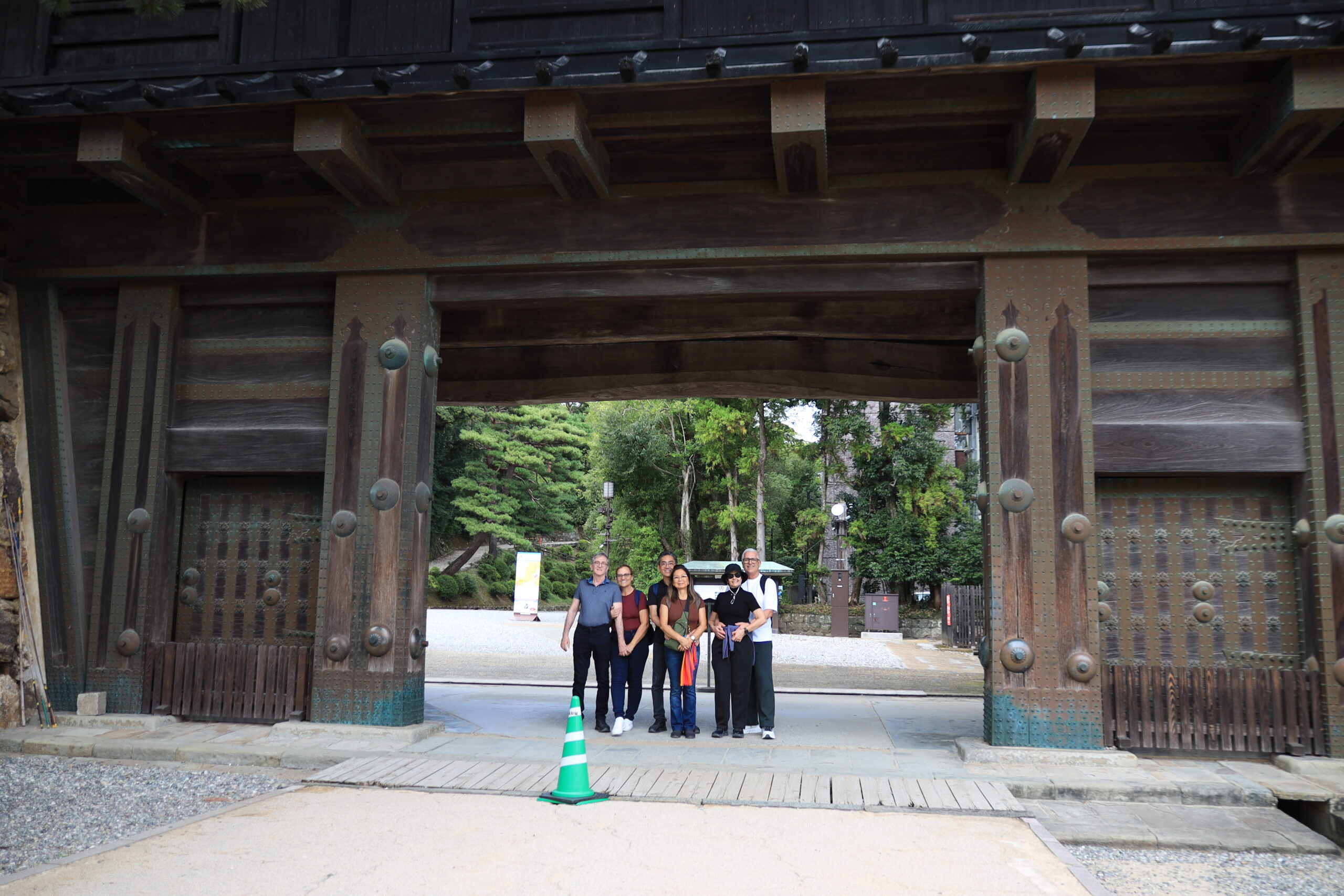 Happy visitors at Kochi Castle entrance