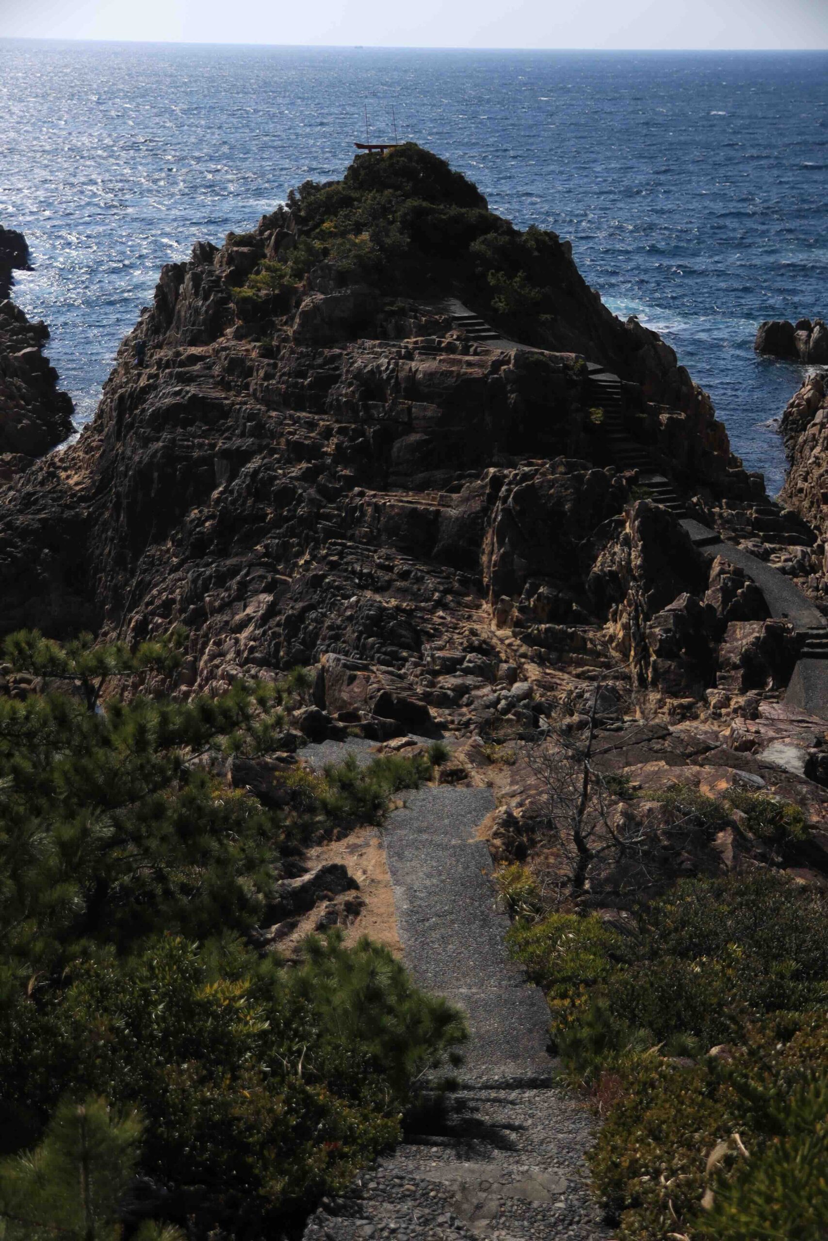 Layered rocky cape extending into the Pacific Ocean at Cape Ashizuri